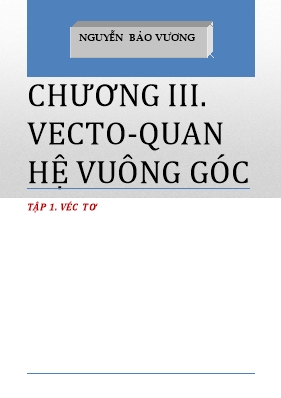 Chuyên đề Chương III Vec tơ trong không gian